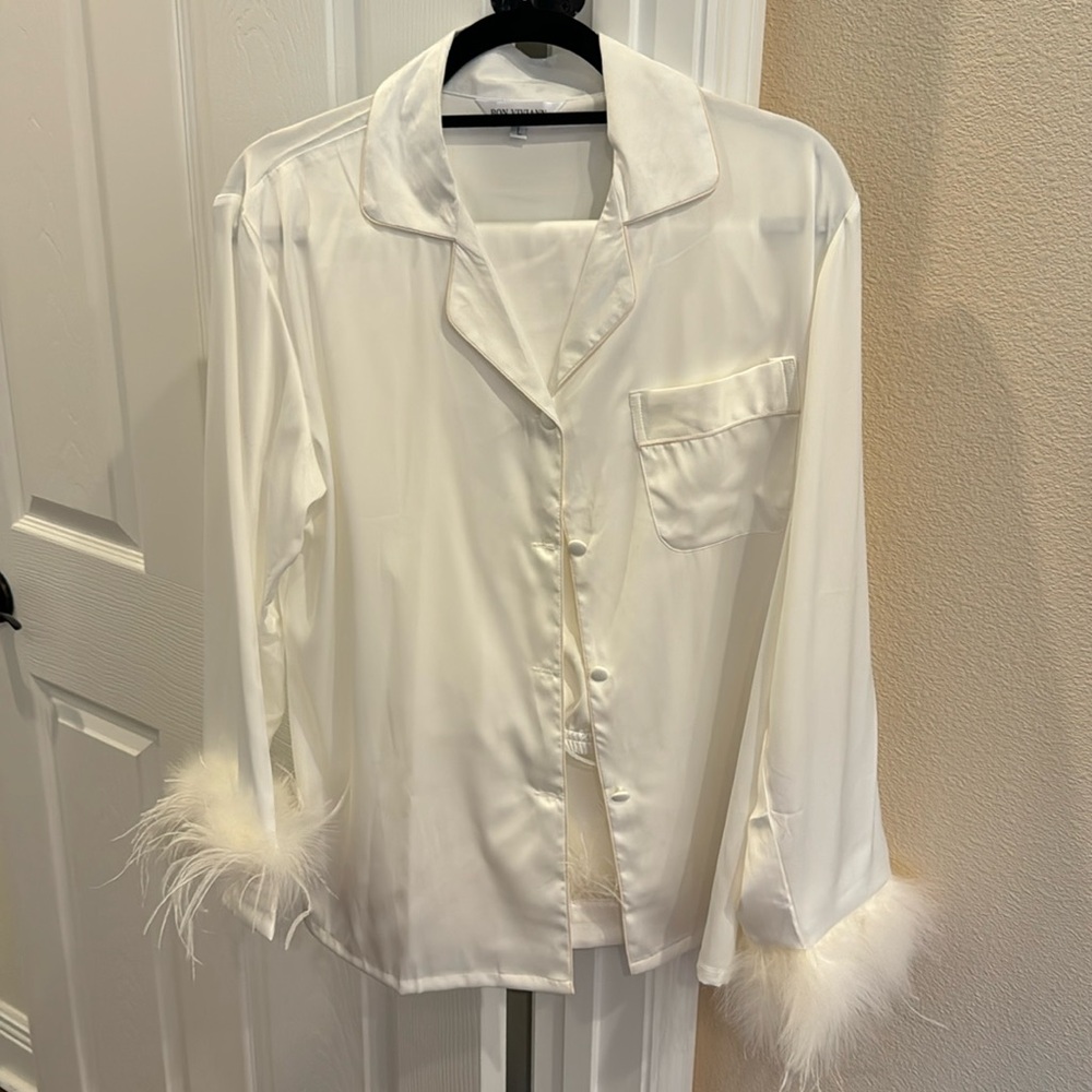 Bridal/ whote satin pajama set